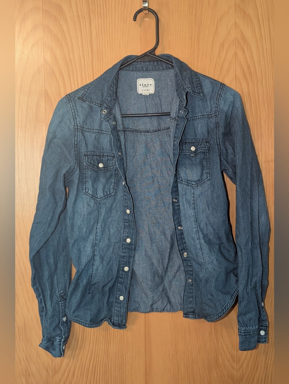 Fiore Classic Denim Shirt Jacket in Medium Blue